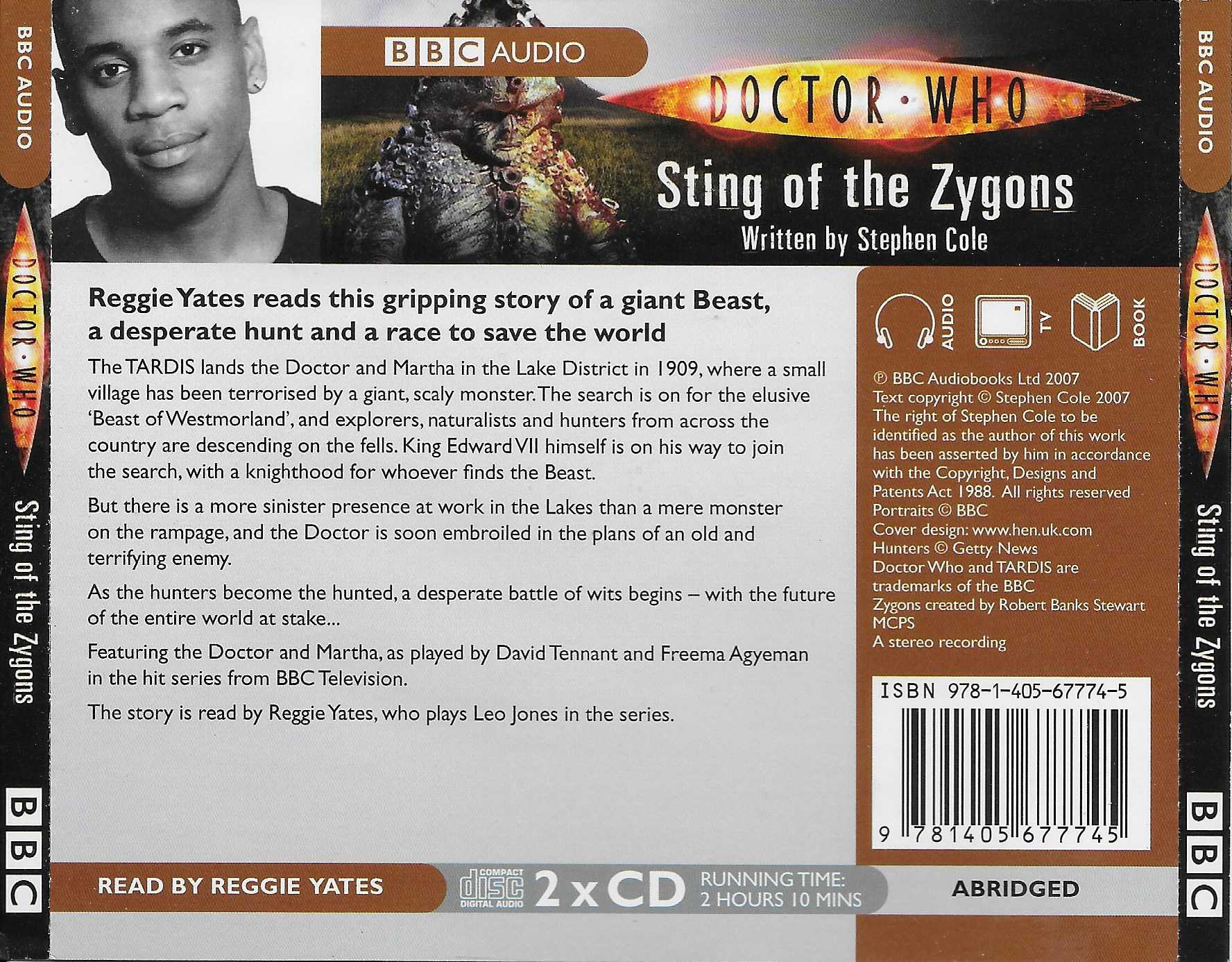 Picture of ISBN 978-1-405-67774-5 Doctor Who - Sting of the Zygons by artist Stephen Cole from the BBC records and Tapes library